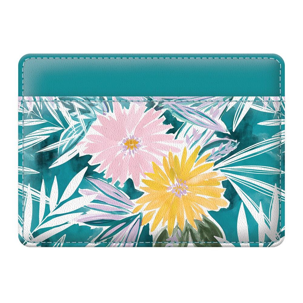 Credit Card Wallet | Teal Floral